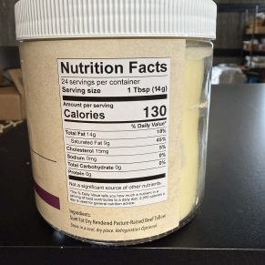 grass-fed beef tallow 16 oz container packaging