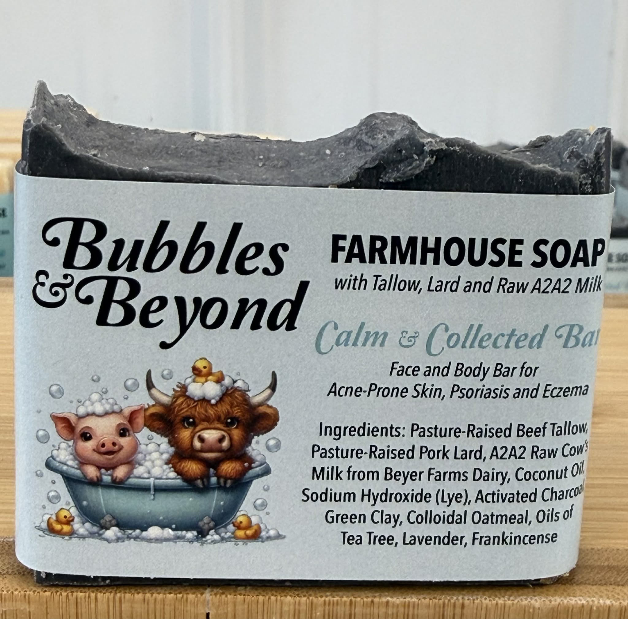 Calm & Collected Farmhouse Tallow Soap with Lard & A2A2 Milk – 4 oz