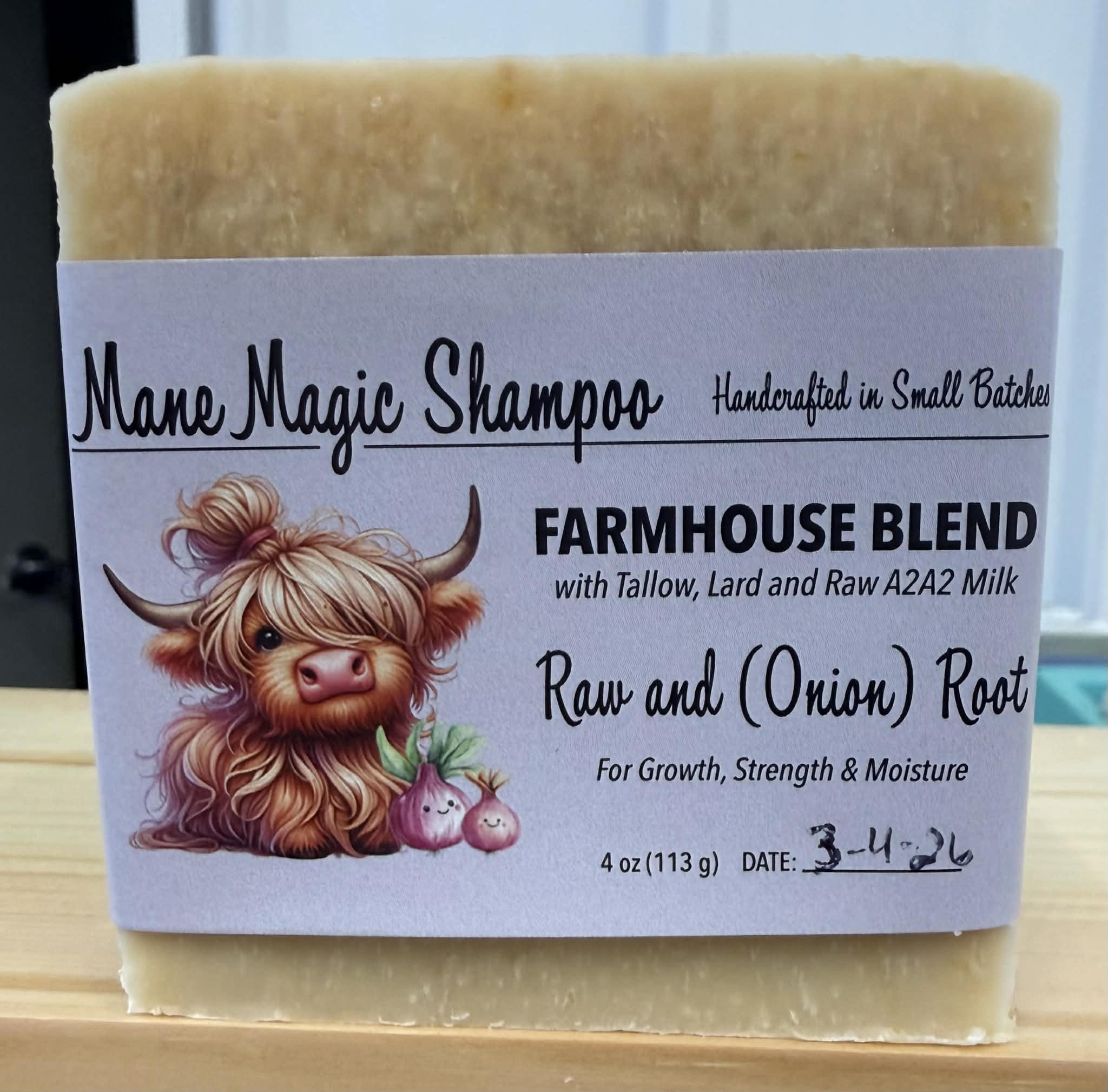 Natural onion shampoo bar handmade farmhouse hair cleanser