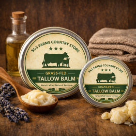 Grass-fed tallow balm natural skincare product by S&S Farms Country Store