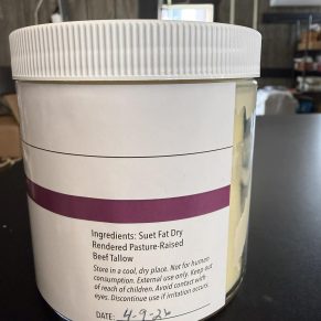 beef tallow for skincare 16 oz jar packaging cosmetic grade