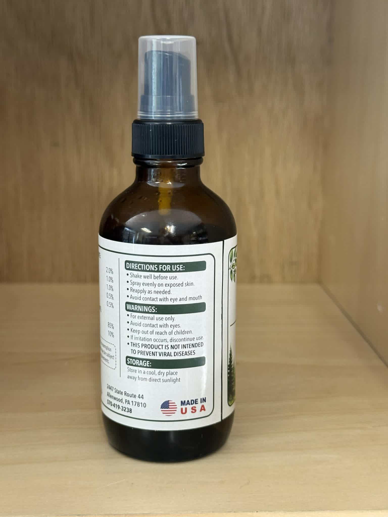 Buzz Off Natural Outdoor Spray 4 oz directions for use and product information